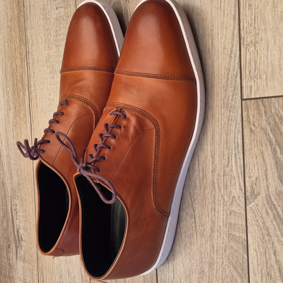 ALLEN EDMONDS Recent Park Avenue Tan Brown Leather Sz 9.5 D Sneakers Dress Shoes - Picture 4 of 10